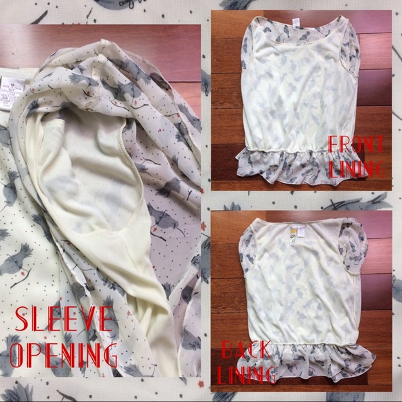 Bird Print Flutter Sleeve Top From Mimi Chica - Picture 8 of 8